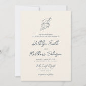 Moderne Marine Blauwe Shell Strand Bestemming Brui Kaart (Voorkant)