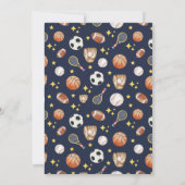 Moderne Marine Blauwe Sport verjaardag Jongens Kaart (Achterkant)