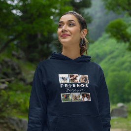 Moderne marine blauwe vrienden voor altijd foto co hoodie