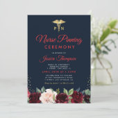 Moderne marine bloemen Nurse spinning ceremonie Kaart (Staand voorkant)