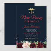 Moderne marine bloemen Nurse spinning ceremonie Kaart (Voorkant / Achterkant)