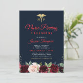 Moderne marine bloemen Nurse spinning ceremonie Kaart (Staand voorkant)