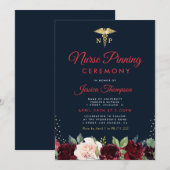 Moderne marine bloemen Nurse spinning ceremonie Kaart (Voorkant / Achterkant)