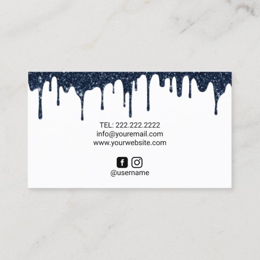 Moderne marine drijft Luxury Blue & White Visitekaartje (Achterkant)