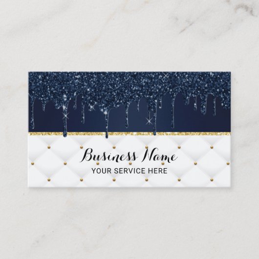 Moderne marine drijft Luxury Blue & White Visitekaartje (Voorkant)