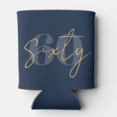 Moderne marine Elegant 60th Birthday Blikjeskoeler (Achterkant)