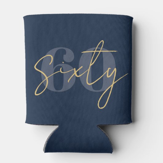 Moderne marine Elegant 60th Birthday Blikjeskoeler (Achterkant)