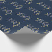 Moderne marine Elegant 60th Birthday Cadeaupapier (Hoek)