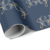 Moderne marine Elegant 60th Birthday Cadeaupapier (Rol Hoek)