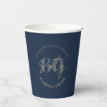 Moderne marine Elegant 60th Birthday Papieren Bekers<br><div class="desc">60e verjaardag papieren bekers met minimalistische script kalligrafie en moderne elegante typografie.</div>