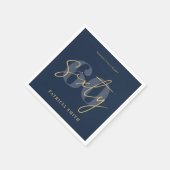 Moderne marine Elegant 60th Birthday Servet (Hoek)