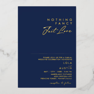 Moderne marine en goud niets Fancy gewoon van echt Folie Uitnodiging