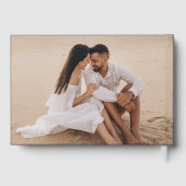 Moderne Marine en Gouden Folie Script Fotobruiloft Gastenboek (Achterkant)