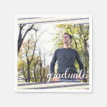 Moderne marine- en goudstapes Afstuderen Napkins