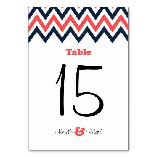 Moderne marine en koraal Chevron & Lovevogels brui Kaart (Voorkant)