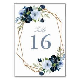 Moderne marine en lichtblauw lijst bruiloft kaart