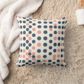 Moderne marine en perzik geometrische polka stippe kussen (Deken)