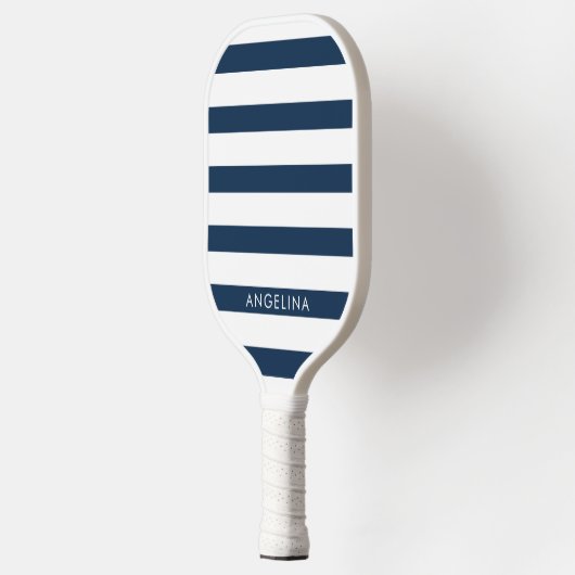 Moderne marine en White Striped Pattern Custom Nam Pickleball Paddle (Links)