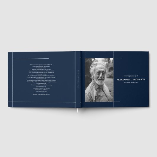 Moderne marine en wit in liefdevolle herinnering b gastenboek (Volledig)