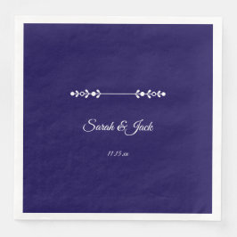 Moderne marine en witte bruiloft servet