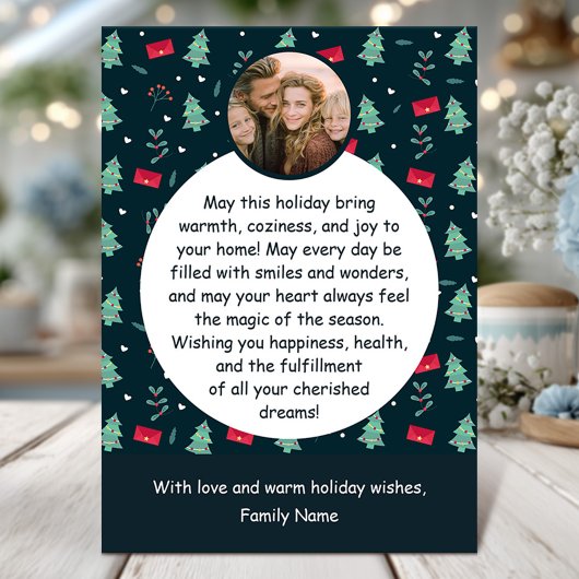 Moderne marine familie kerstkaart kaart