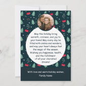 Moderne marine familie kerstkaart kaart (Achterkant)