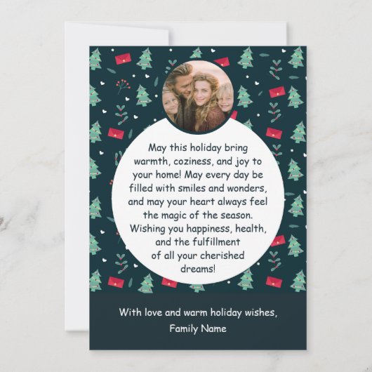 Moderne marine familie kerstkaart kaart (Achterkant)