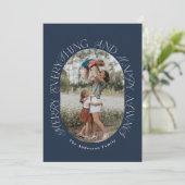 Moderne marine foto elegante typografie botanisch feestdagenkaart (Staand voorkant)