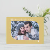 Moderne marine & Gold Love & Light Hanukkah Foto Feestdagenkaart (Staand voorkant)