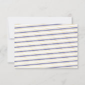 Moderne marine & Gold Striped Afstuderen Word of A Kaart (Achterkant)