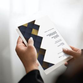 Moderne Marine & Gouden Diamanten bruiloft Kaart