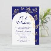 Moderne marine gouden vlinders Fabulous verjaardag Kaart (Staand voorkant)