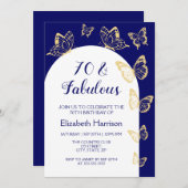 Moderne marine gouden vlinders Fabulous verjaardag Kaart (Voorkant / Achterkant)