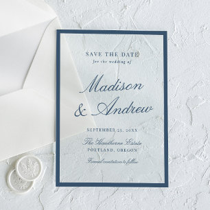 Moderne marine grens bruiloft save the date acryl uitnodigingen