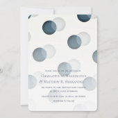 Moderne Marine Grijze Dot Patroon Huwelijksuitnodi Kaart (Voorkant)