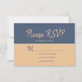 Moderne marine koper trendy typografie bruiloft rs RSVP kaartje (Voorkant)