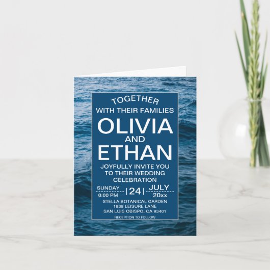 Moderne marine nautische bruiloft (Voorkant)