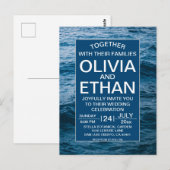 Moderne marine nautische trouwkaart briefkaart (Voorkant / Achterkant)