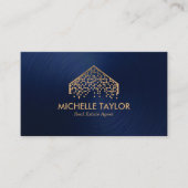 Moderne Marine Professioneel Vastgoed Foto QR Code Visitekaartje (Voorkant)