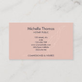 Moderne Marine Roze Notaris Lening Signing Agent Visitekaartje (Achterkant)