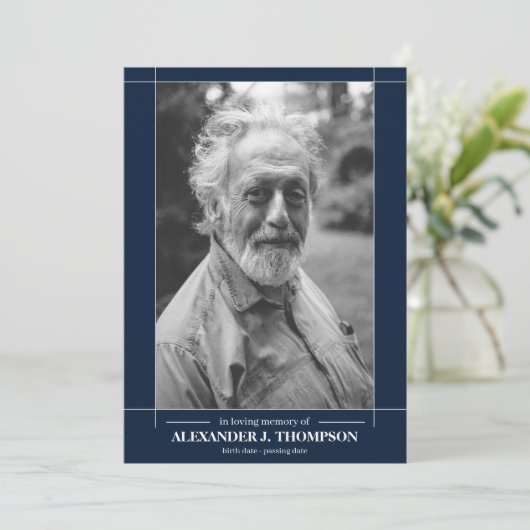 Moderne marine & White in het liefhebben van geheu Bedankkaart (Staand voorkant)