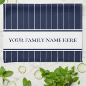 Moderne marine White Striped Kitchen Theedoek (Gevouwen)