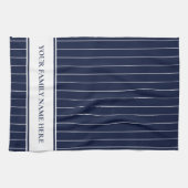 Moderne marine White Striped Kitchen Theedoek (Horizontaal)