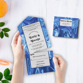 Moderne marineblauw Abstract olieverf All In One Uitnodiging