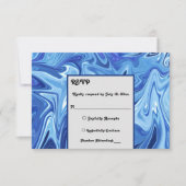 Moderne marineblauw Abstract olieverf RSVP Kaartje (Voorkant)