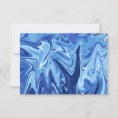 Moderne marineblauw Abstract olieverf RSVP Kaartje (Achterkant)