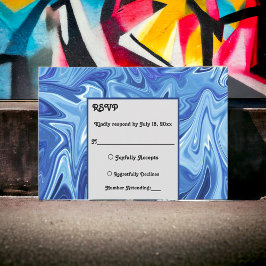 Moderne marineblauw Abstract olieverf RSVP Kaartje