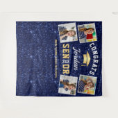 Moderne marineblauw Afstuderen 4 Foto Booth Backdr Wandkleed (Voorkant (horizontaal))