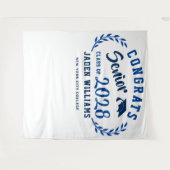 Moderne marineblauw Afstuderen Foto Booth-achtergr Wandkleed (Voorkant (horizontaal))