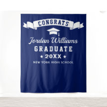 Moderne marineblauw Afstuderen Foto Booth-achtergr